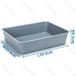 Kuweta dla kota 39,6x29,6x8,5 cm otwarta klasyczna łatwa w czyszczeniu dla wygody użytkowania - matowy szary prostokątny