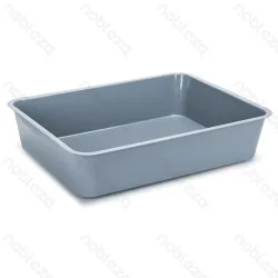 Kuweta dla kota 39,6x29,6x8,5 cm otwarta klasyczna łatwa w czyszczeniu dla wygody użytkowania - matowy szary prostokątny