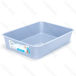 Kuweta dla kota 39,6x29,6x8,5 cm otwarta klasyczna łatwa w czyszczeniu dla wygody użytkowania - jasnoniebieska otwarta kuweta