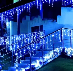 Lampki choinkowe 500 LED 38 m z flashem niebieskie zewnętrzne i wewnętrzne
