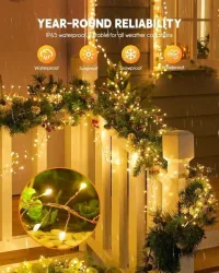 Lampki kolczatka micro LED 95 m 3000 LED ciepła biała z pilotem IP65