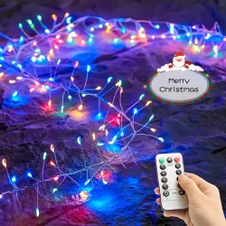 Lampki kolczatka micro LED 95 m 3000 LED kolorowa multikolor z pilotem IP65