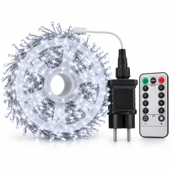Lampki kolczatka micro LED 95 m 3000 LED zimna biała z pilotem IP65