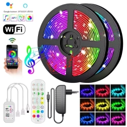2*Taśma smart LED 5050 RGB 2*5m/12V muzyka wifi Alexa Google Assistant