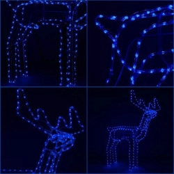 Renifer LED neon z ruchomą głową niebieski – dekoracja świąteczna zewnętrzna - zdjecie 1