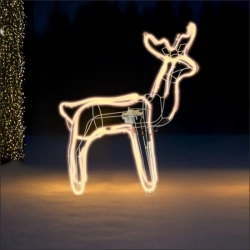 Renifer LED 120 cm z ruchomą głową, ciepła biel - zdjecie 1
