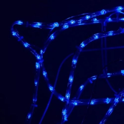 Renifer LED 120 cm z ruchomą głową niebieski – świąteczna dekoracja - zdjecie 1