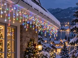 Lampki choinkowe sople 1000 LED 67 m z flashem multikolor zewnętrzne i wewnętrzne