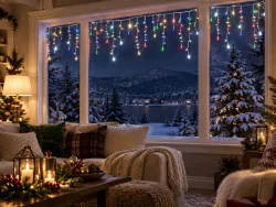 Lampki choinkowe sople 1000 LED 67 m z flashem multikolor zewnętrzne i wewnętrzne
