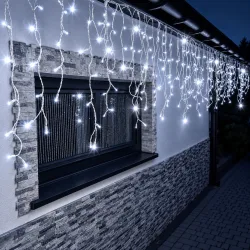 Lampki choinkowe sople 1000 LED 67 m z flashem zimne białe zewnętrzne i wewnętrzne