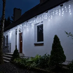 Lampki choinkowe sople 1000 LED 67 m z flashem zimne białe zewnętrzne i wewnętrzne