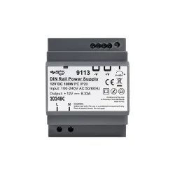 Zasilacz na szynę DIN 12V 100W 8.33A IP20