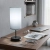 Lampa stołowa czarna metalowa E27 USB bez żarówki