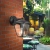 Lampa ścienna vintage czarna z gwintem E27 do przytulnego wnętrza - czarna lampa z przezroczystym kloszem i daszkiem
