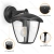Lampa ścienna vintage czarna z gwintem E27 do przytulnego wnętrza - czarna lampa z przezroczystym kloszem i daszkiem