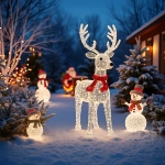 Renifery led, bałwanki, ozdoby zewnętrzne