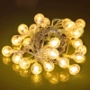 Zewnętrzne lampki choinkowe kryształowe kulki 100led Ciepłe 10m+3m