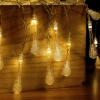 Niskonapięciowe lampki choinkowe w kształcie kropli deszczu 100led ciepłe 10m