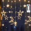 Niskonapięciowe lampki sople 120 LED gwiazdy i księżyce 3 m ciepłe do dekoracji
