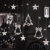 Niskonapięciowe lampki sople jelenie i dzwonki 120led zimne 3m + pilot
