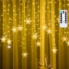 Niskonapięciowe lampki sople 100 LED ciepłe płatki śniegu 3m z pilotem dla przytulnego klimatu