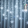 Niskonapięciowe lampki sople fala 100led płatki śniegu zimne 3m+pilot