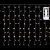 Kurtyna zewnętrzna 150 LED 1,5m zimna z pilotem do efektownego oświetlenia