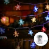 Lampki choinkowe gwiazdy i śnieżynki 50LED na 3 baterie AA Multikolor 5m