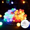 Lampki choinkowe mleczne kulki 100LED na 3 baterie AA Multikolor 10m