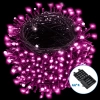 Lampki choinkowe różowe 400 LED na 4 baterie AA 20 m do dekoracji świątecznych