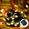 Lampki choinkowe płaskie 50LED na 3 baterie AA Ciepłe, 5m