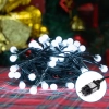 Niskonapięciowe lampki choinkowe małe mleczne kulki 50led Zimne 5m+3m