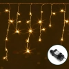 Niskonapięciowe lampki choinkowe sople 100 LED fala 5m ciepła biel do przytulnego klimatu