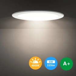 Panel Podtynkowy okrągły downlight LED E6 6W Światło naturalne