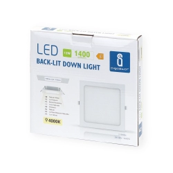 Panel Downlight kwadratowy podtynkowy LED E6 12W Światło naturalne