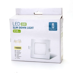 Panel Ultracienki kwadratowy downlight podtynkowy LED E6 6W neutralny