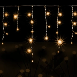 Lampki solarne sople fala 100 LED 5m ciepła biel do przytulnego oświetlenia