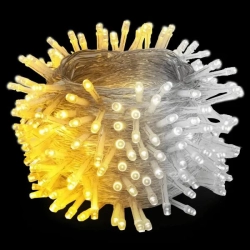 Lampki choinkowe sznur 50 LED na 3 baterie AA ciepła z zimnym 5M