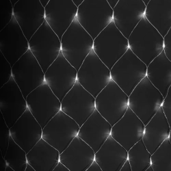 Niskonapięciowe lampki choinkowe siatka 100led, Zimna biel, 1,5x1,5m