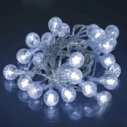 Zewnętrzne lampki choinkowe kryształowe kulki 100led Zimne 10m+3m