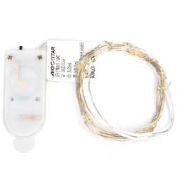 Lampki z drutu miedzianego 20 micro LED na baterie guzikowe, Ciepłe 2M - zdjęcie 4