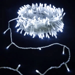 Lampki choinkowe sznur 150 led na baterie 15 m zimne 8 trybów