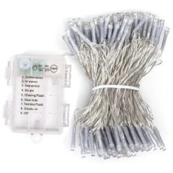 Lampki choinkowe sznur 150 led na baterie 15 m zimne 8 trybów