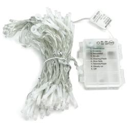 Lampki choinkowe kurtyna 200led na 3 baterie AA, Ciepła biel, 2m x 2m