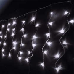 Lampki choinkowe sople 200LED na 3 baterie AA, Zimne 10M