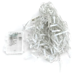 Lampki choinkowe sople fala na 3 baterie AA, Ciepła biel, 5m 100Led