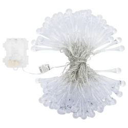 Lampki choinkowe krople deszczu 100LED na 3 baterie AA, Zimne 10m - zdjęcie 4