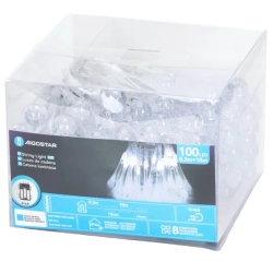 Lampki choinkowe krople deszczu 100LED na 3 baterie AA, Zimne 10m - zdjęcie 8