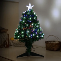 Choinka światłowodowa niskonapięciowa, Zimna biel, 60 cm