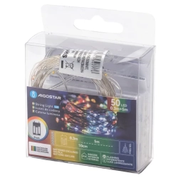 Lampki choinkowe drucikowe na baterie 50 led na 3 baterie AA RGBY 5m — zdjęcie 7